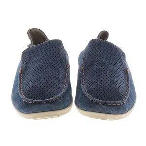 OluKai Navy Perforated Suede Slip-On Loafers